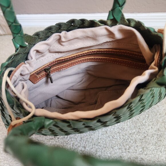 NWOT Woven Leather Bag Like Santa Croce - Picture 4 of 11